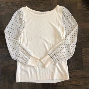 LOFT Spring Sweater with Semi-Sheer Sleeves